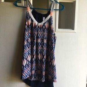 Xhilaration top gray blue pink